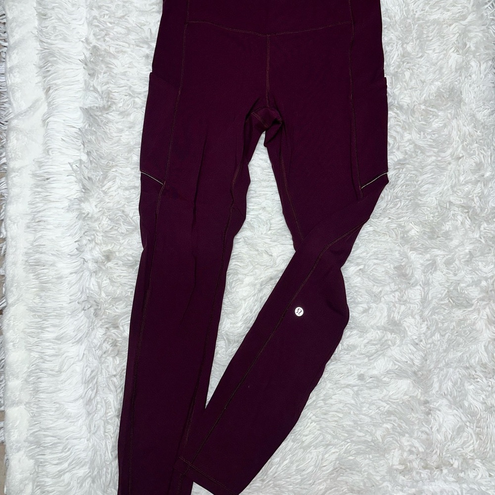 Chic Burgundy Lululemon Leggings